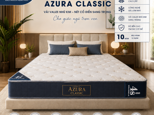 Nệm cao tu tổng hợp Aura Classic Vải Valize nhũ kim Nệm cao su tổng hợp Azura Classic